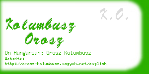 kolumbusz orosz business card